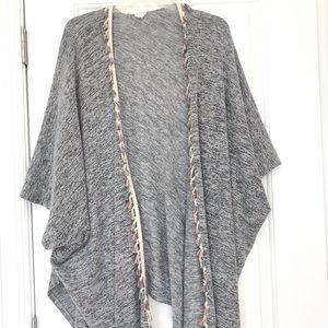 Pink Blush Sweater Wrap Poncho